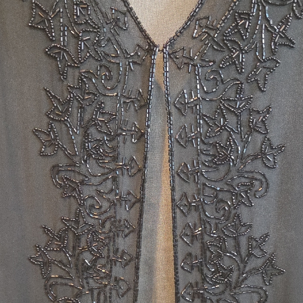 Scala Black Sheer Embroidered Cardigan - Picture 4 of 6